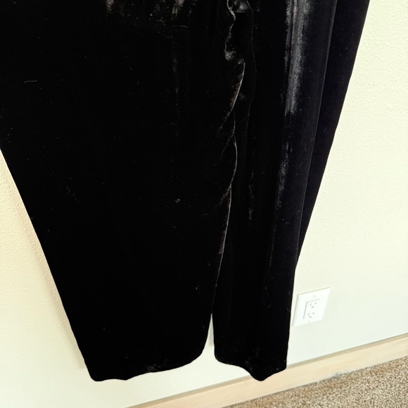 Poetry Wide Leg Silk Velvet Trouser Pants Black Business Casual Women’s Size 6 - Picture 10 of 11
